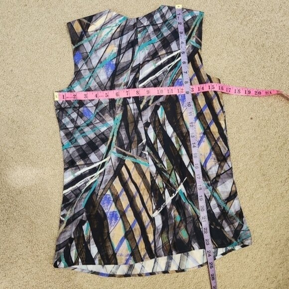 Boss Hugo Boss Silk Abstract Print Sleeveless Blouse Size 0 US - Picture 13 of 13